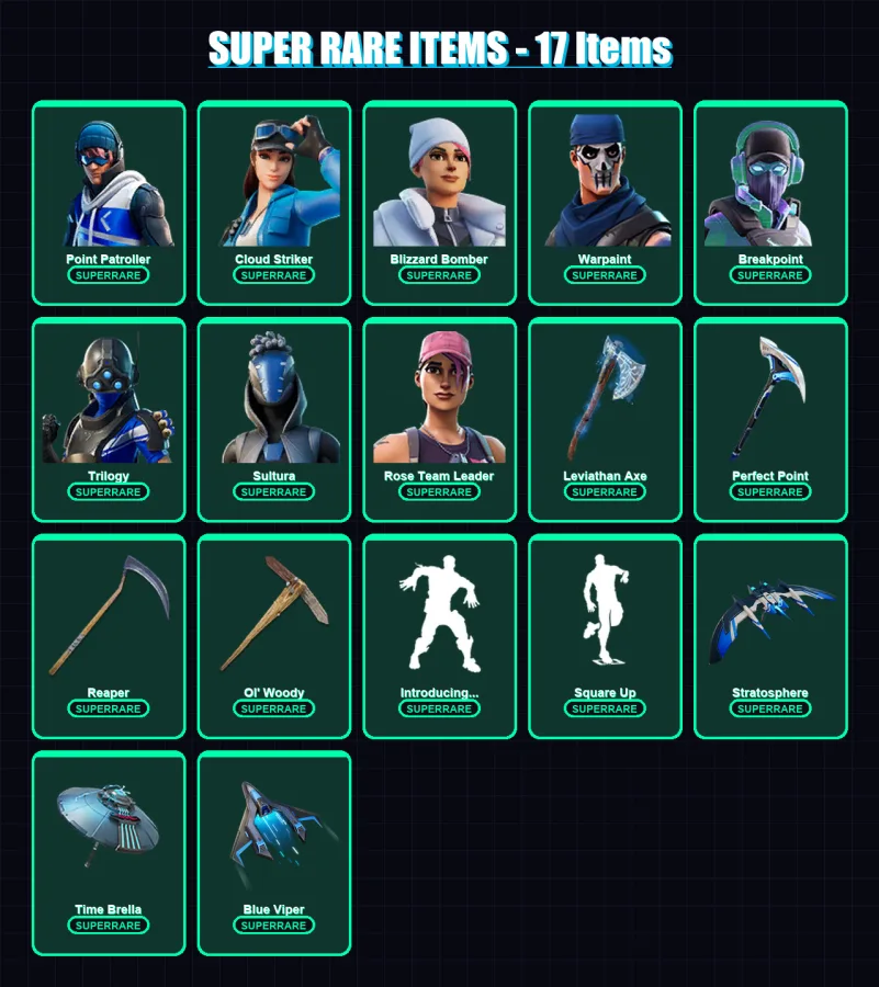 [PS4/PS5/XBOX/PC] | Point Patroller | Cloud Striker | Blizzard Bomber | 130 skin | Lv2205
