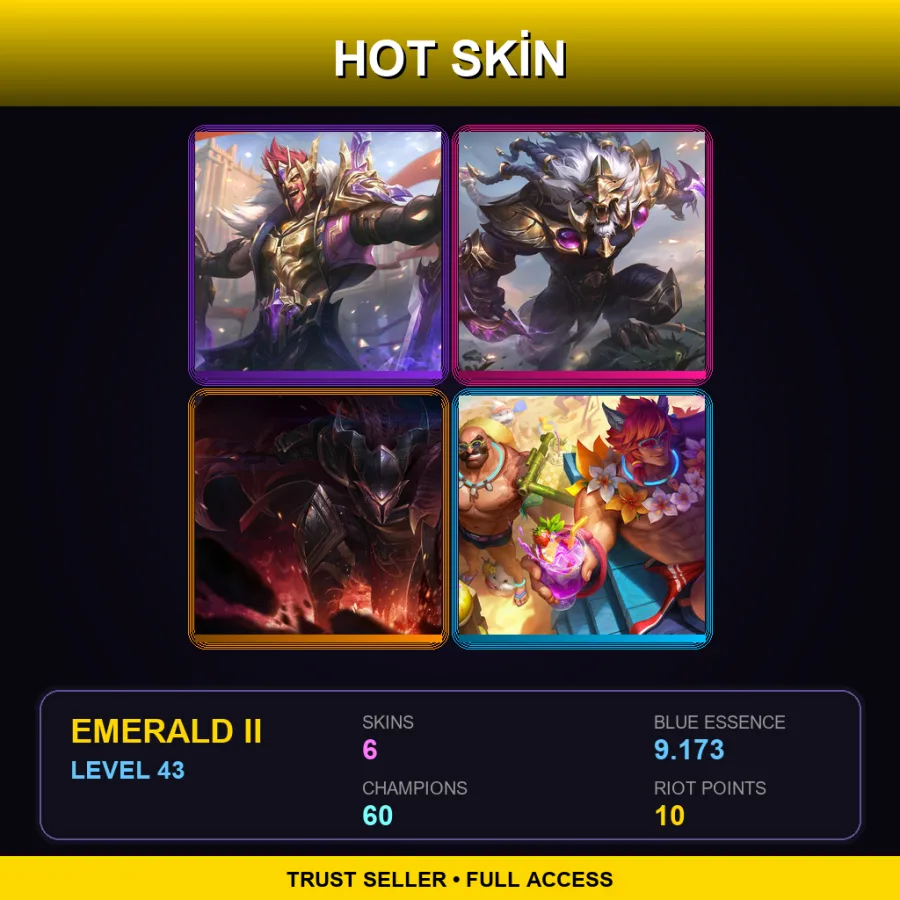 BR | Lv43 | Emerald II | 6 Skin | 60 Champ