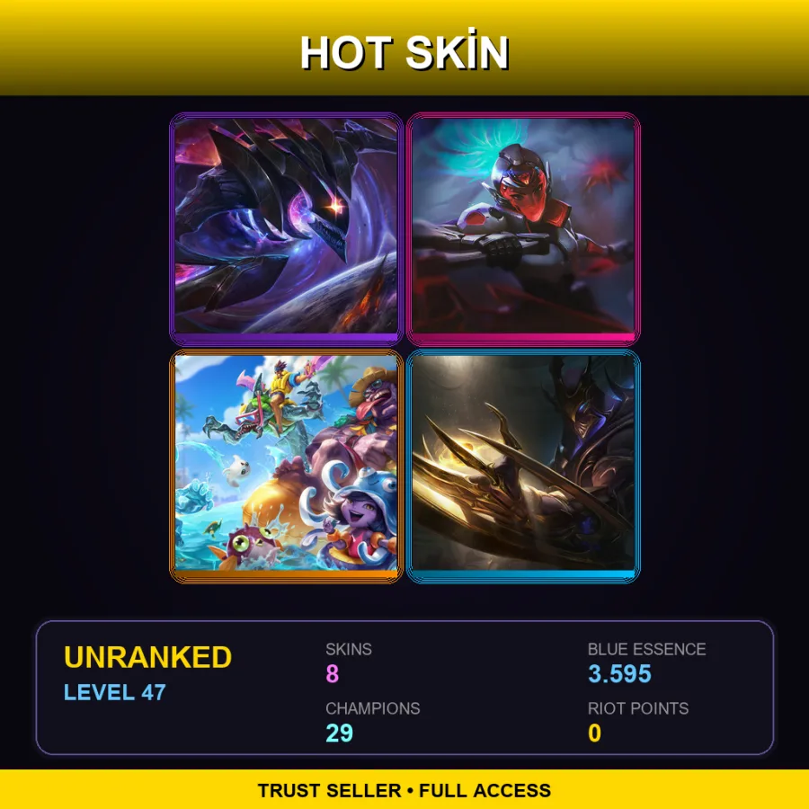 LAN | Lv47 | Unranked | 8 Skin | 29 Champ
