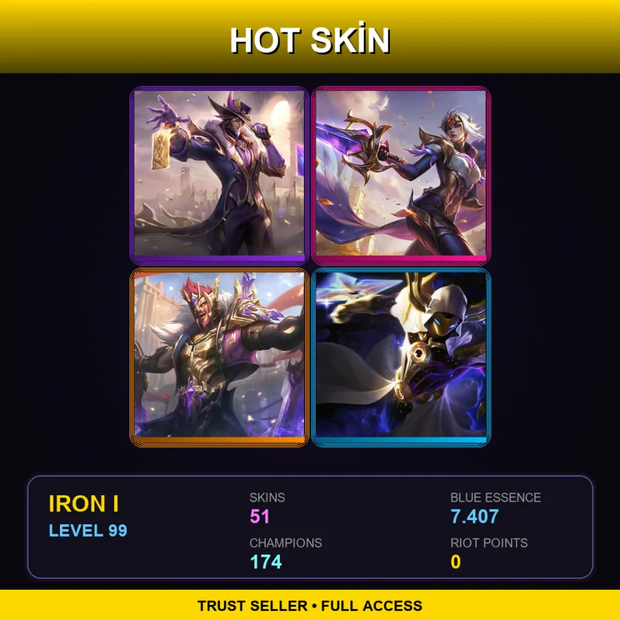 ME | Lv99 | Iron I | 51 Skin | 174 Champ