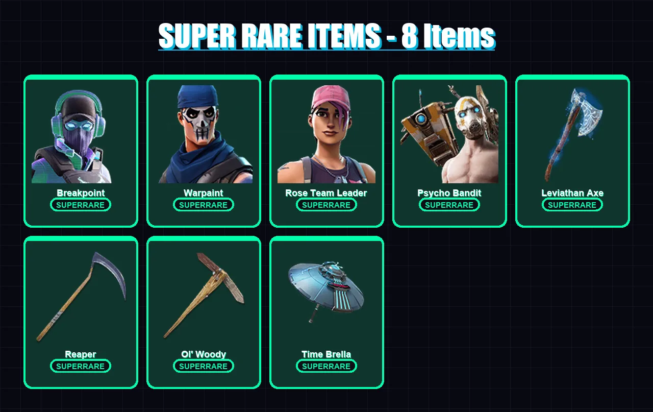 [PC/XBOX/PSN] | Breakpoint | Warpaint | Rose Team Leader | Psycho Bandit | Predator | 133 skin | 154 pickaxe | 131 emote | 115 glider | Lv1587