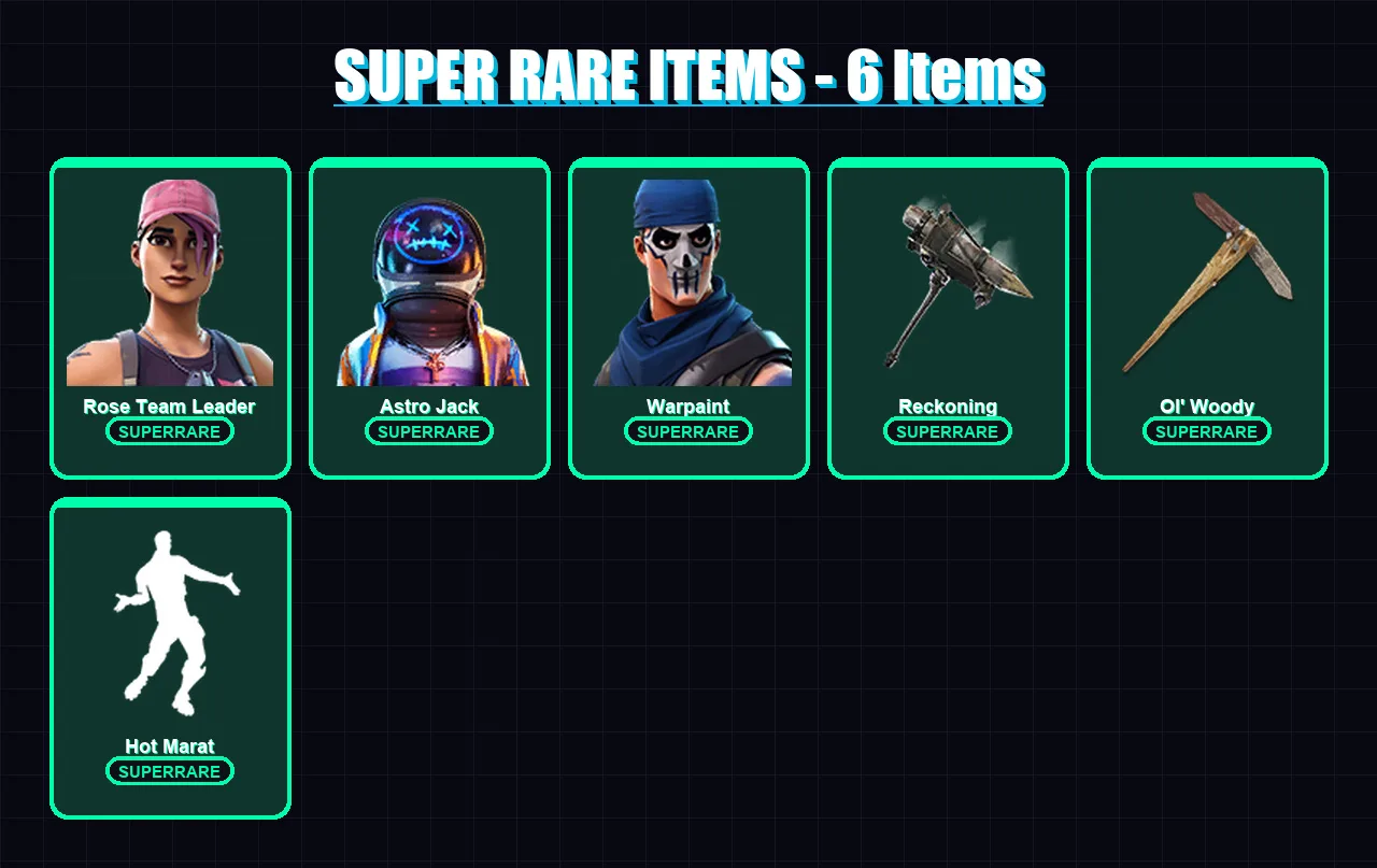 [PC/XBOX/PSN] | Rose Team Leader | Astro Jack | Warpaint | Mandalorian | Raz | 89 skin | 87 pickaxe | 84 emote | 81 glider | Lv1036