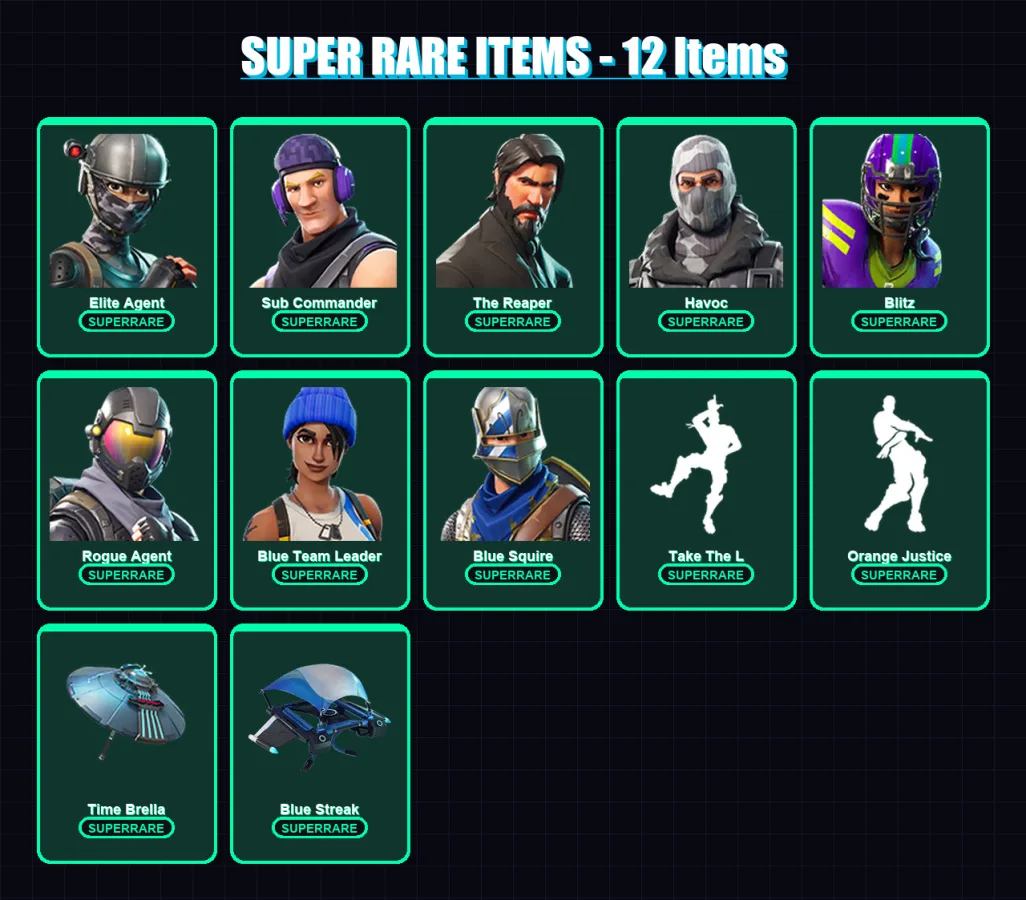 [PS4/PS5/XBOX/PC] | Elite Agent | Sub Commander | The Reaper | Havoc | Blitz | 85 skin | 73 pickaxe | 77 emote | 81 glider | Lv998
