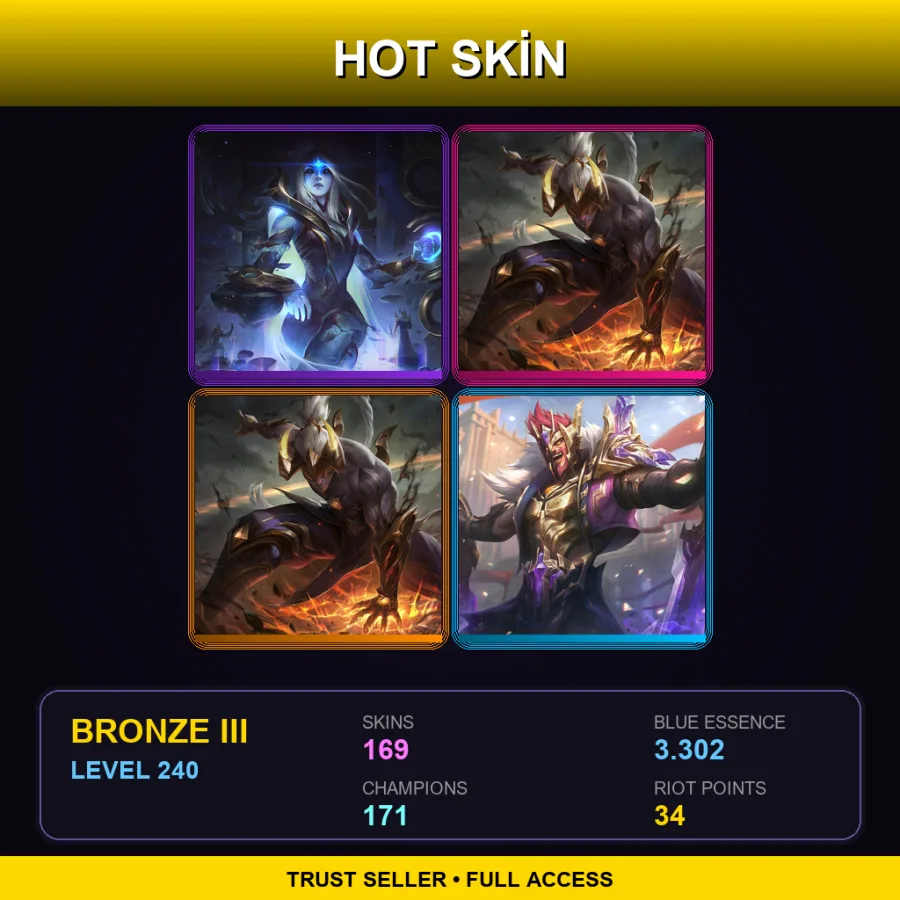 VN | Lv240 | Bronze III | 169 Skin | 171 Champ