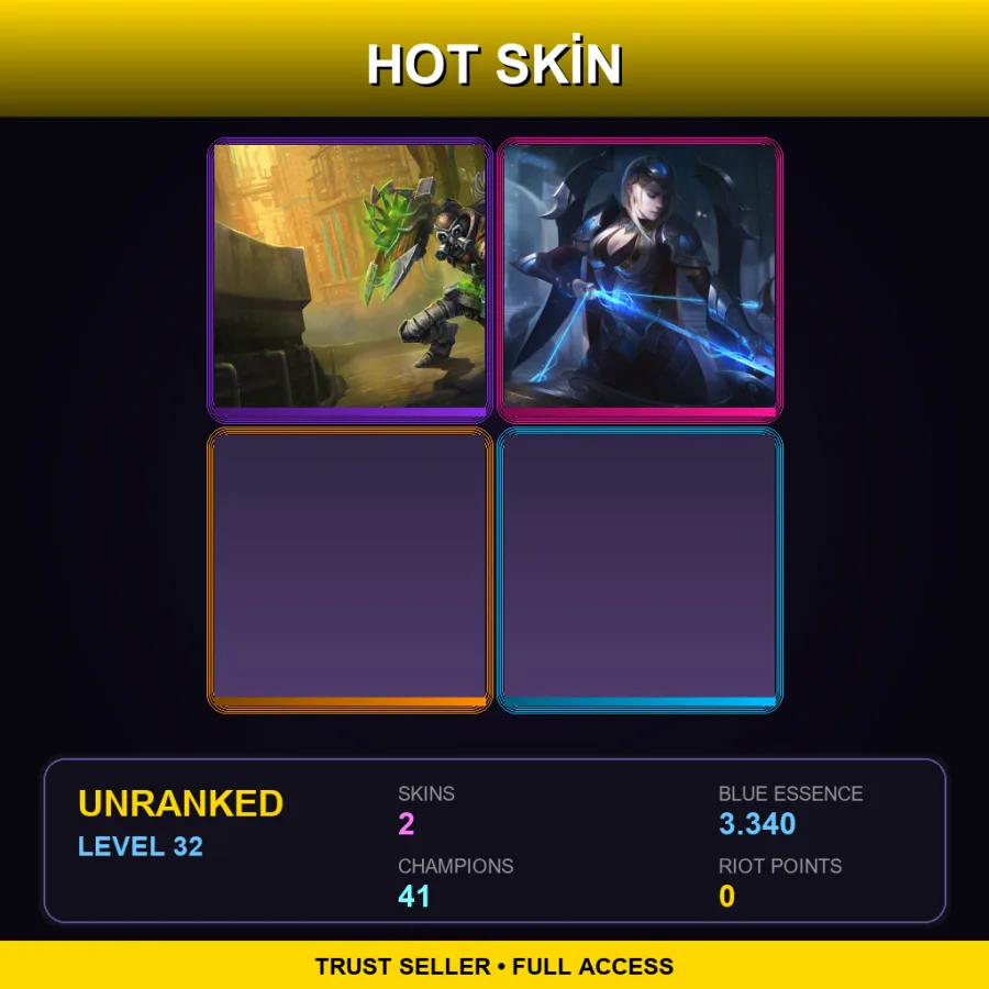 EUW | Lv32 | Unranked | 2 Skin | 41 Champ