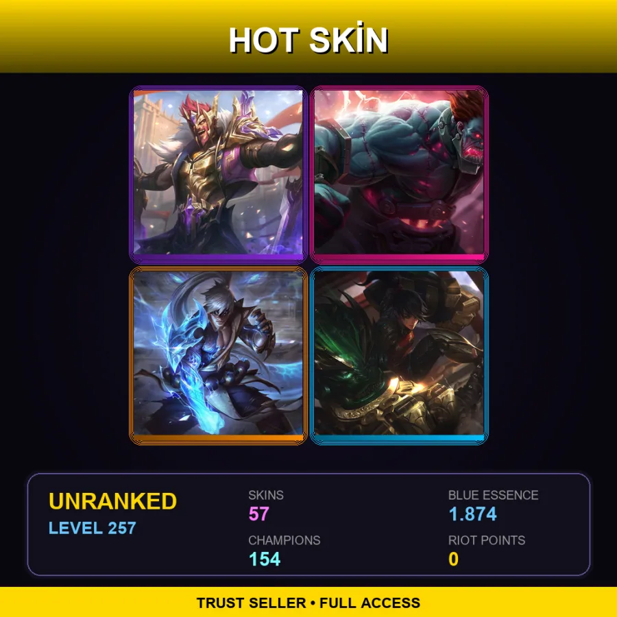EUNE | Lv257 | Unranked | 57 Skin | 154 Champ