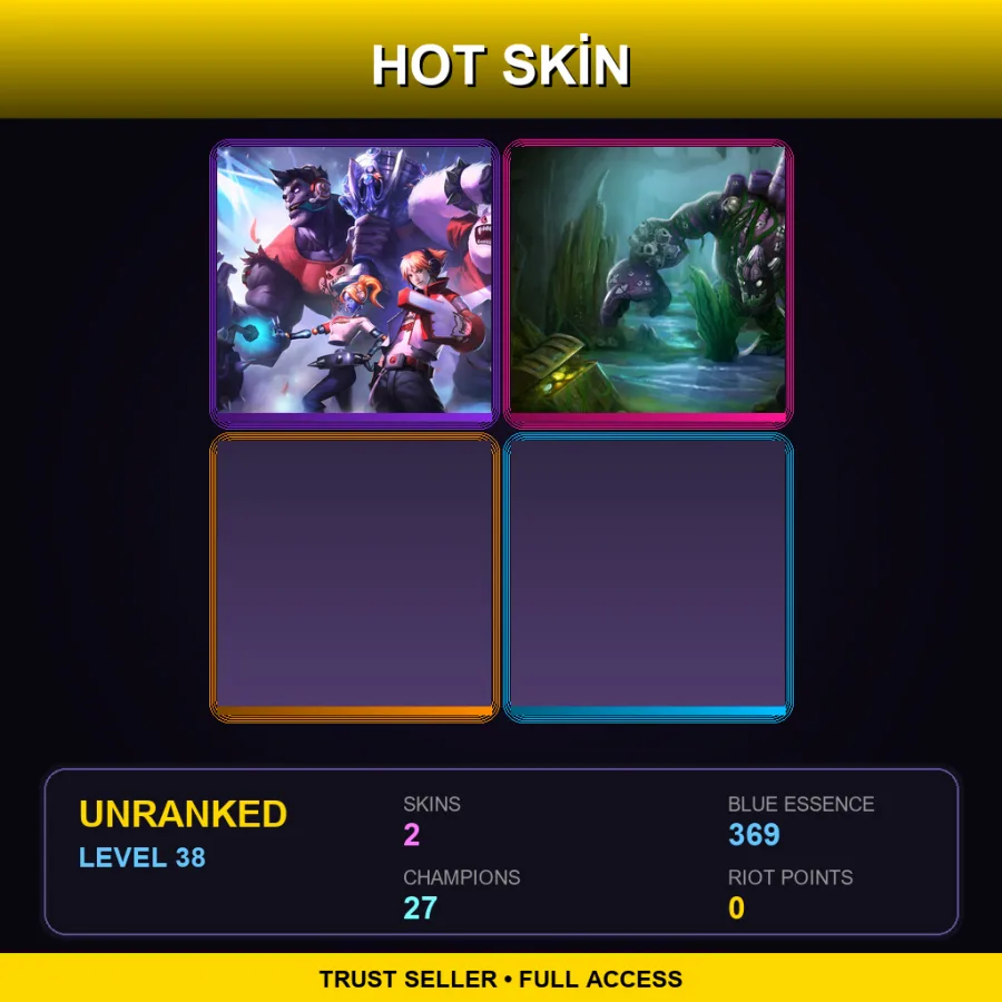LAN | Lv38 | Unranked | 2 Skin | 27 Champ