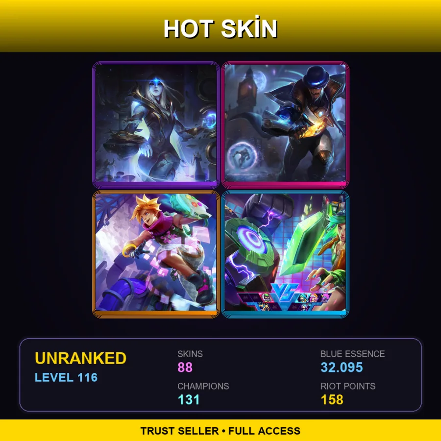 VN | Lv116 | Unranked | 88 Skin | 131 Champ