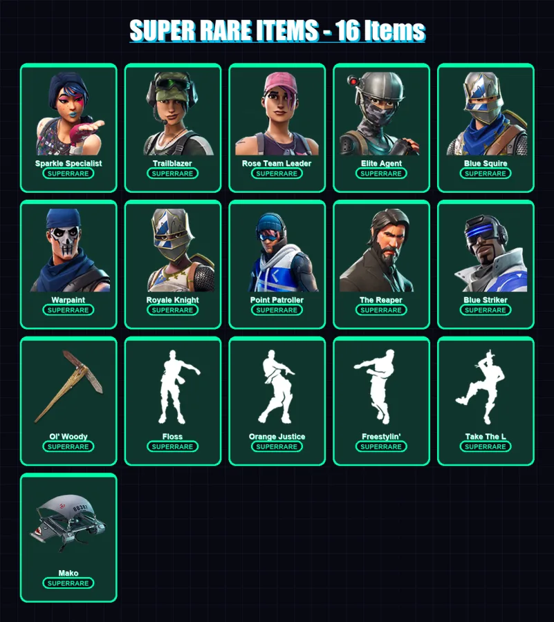 [PS4/PS5/PC] | Sparkle Specialist | Trailblazer | Rose Team Leader | Elite Agent | Blue Squire | 47 skin | 39 pickaxe | 45 emote | 44 glider | Lv675 — Fortnite account