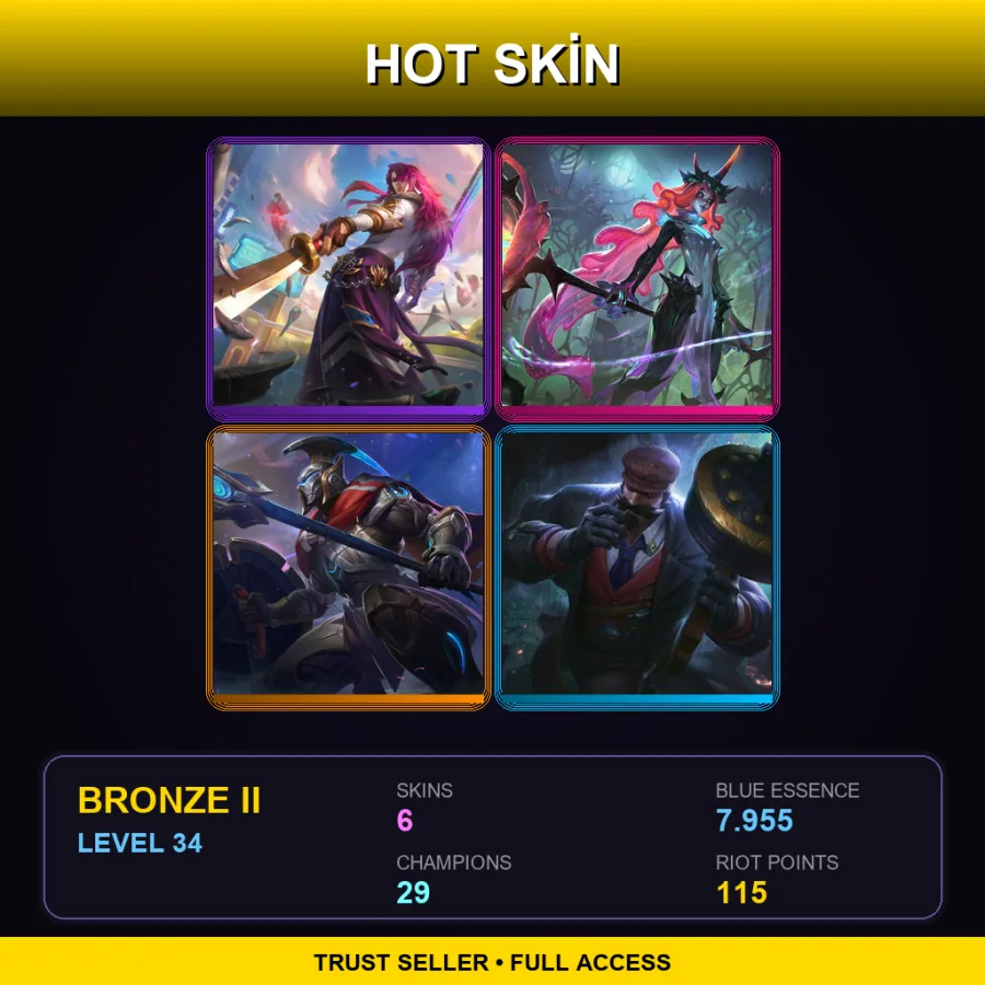 NA | Lv34 | Bronze II | 6 Skin | 29 Champ