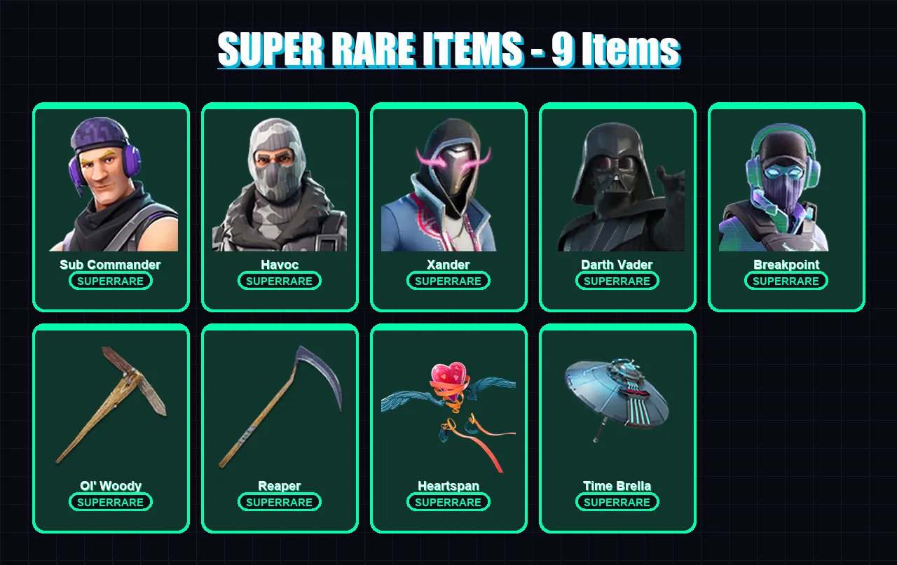 [PC/XBOX/PSN] | Sub Commander | Havoc | Xander | Darth Vader | Breakpoint | 215 skin | 202 pickaxe | 146 emote | 145 glider | Lv1958 — Fortnite account