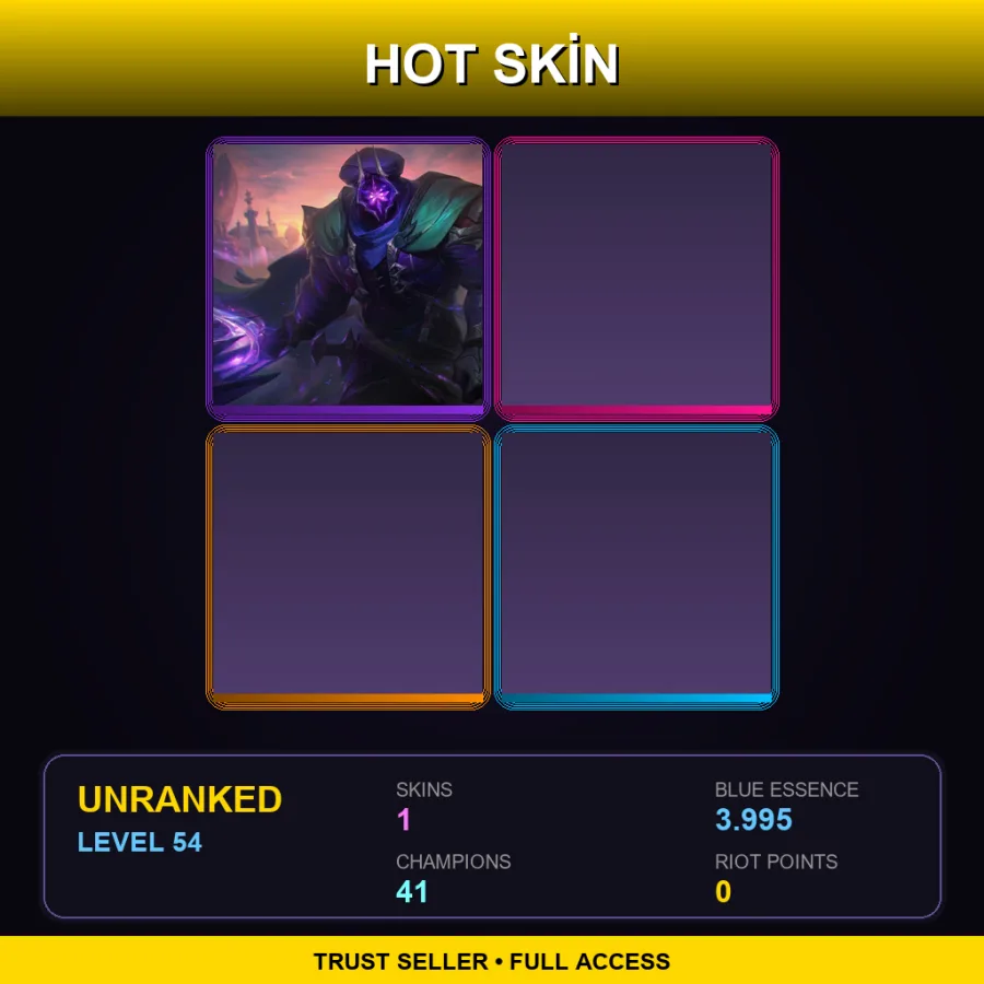 EUW | Lv54 | Unranked | 1 Skin | 41 Champ — LoL account