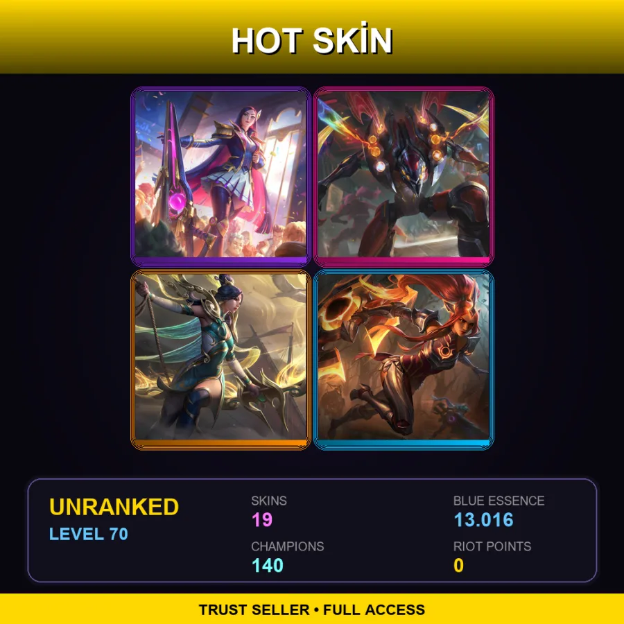VN | Lv70 | Unranked | 19 Skin | 140 Champ — Executioner Mundo