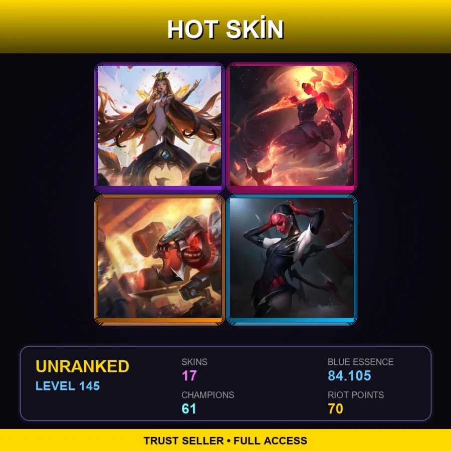 VN | Lv145 | Unranked | 17 Skin | 61 Champ — Masque Of The Black Rose Elise
