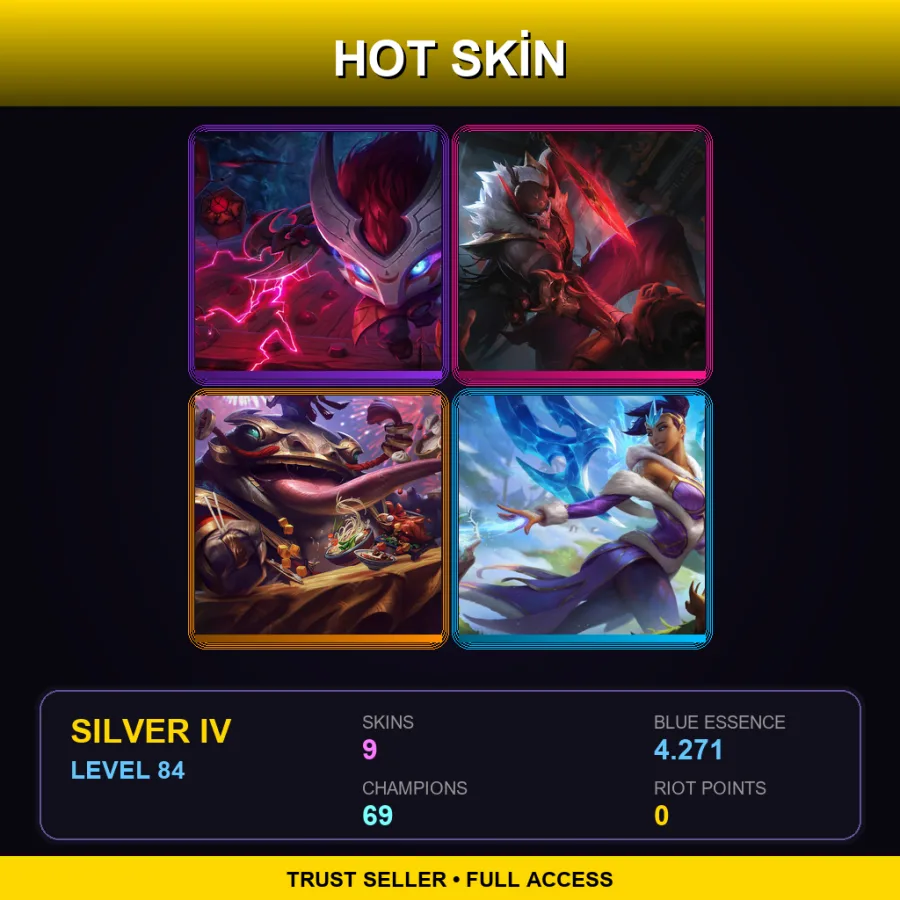 EUW | Lv84 | Silver IV | 9 Skin | 69 Champ