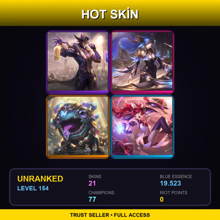 LAS | Lv154 | Unranked | 21 Skin | 77 Champ — Bewitching Neeko