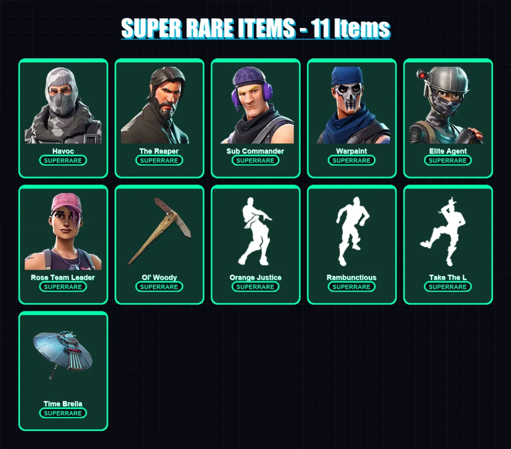 [PC/PSN] | Havoc | The Reaper | Sub Commander | Warpaint | Elite Agent | 68 skin | 99 pickaxe | 92 emote | 98 glider | Lv2102