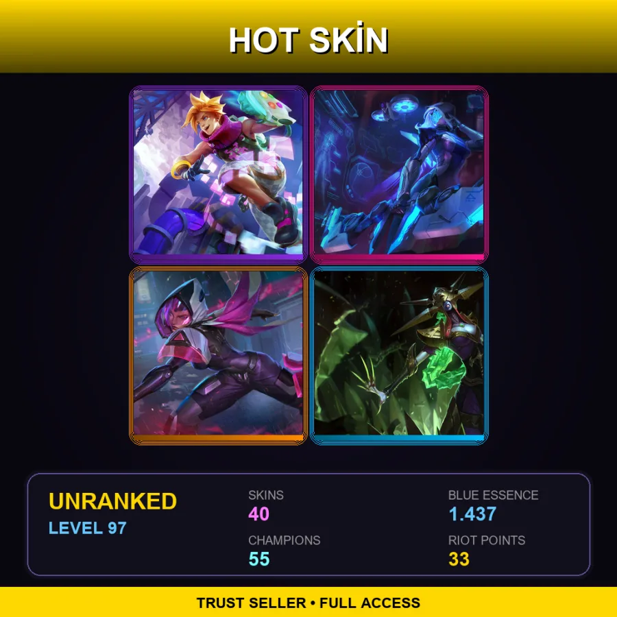 LAN | Lv97 | Unranked | 40 Skin | 55 Champ — Infernal Galio