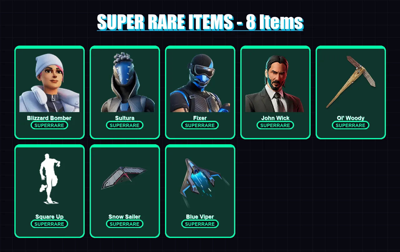 [PS4/PS5/PC] | Blizzard Bomber | Sultura | Fixer | John Wick | Menace | 63 skin | 75 pickaxe | 41 emote | 47 glider | Lv564