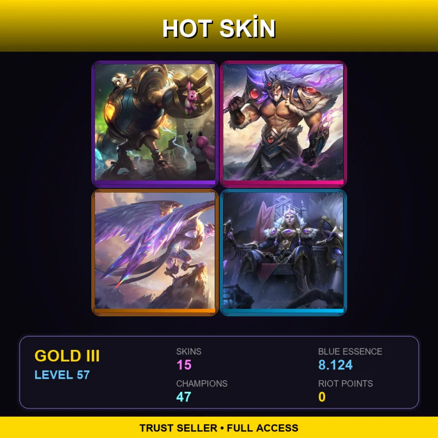 EUNE | Lv57 | Gold III | 15 Skin | 47 Champ — LoL account