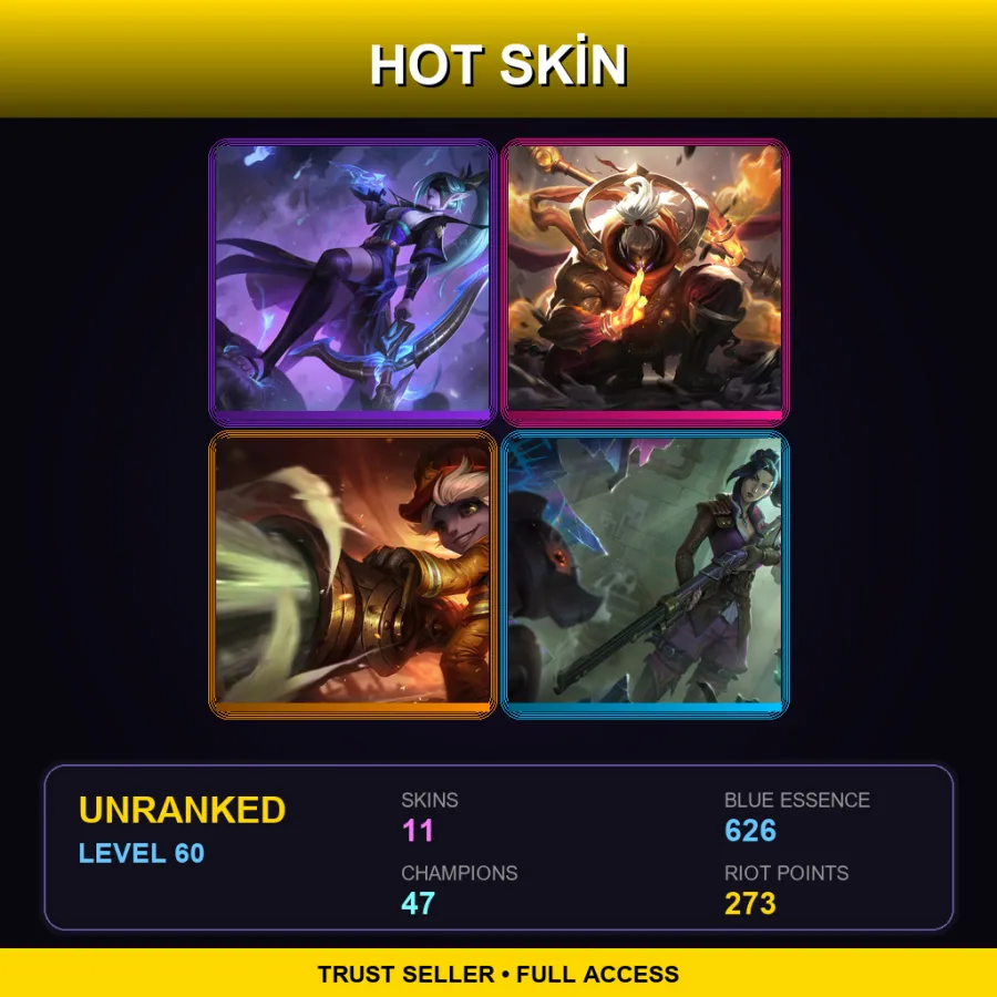 LAN | Lv60 | Unranked | 11 Skin | 47 Champ