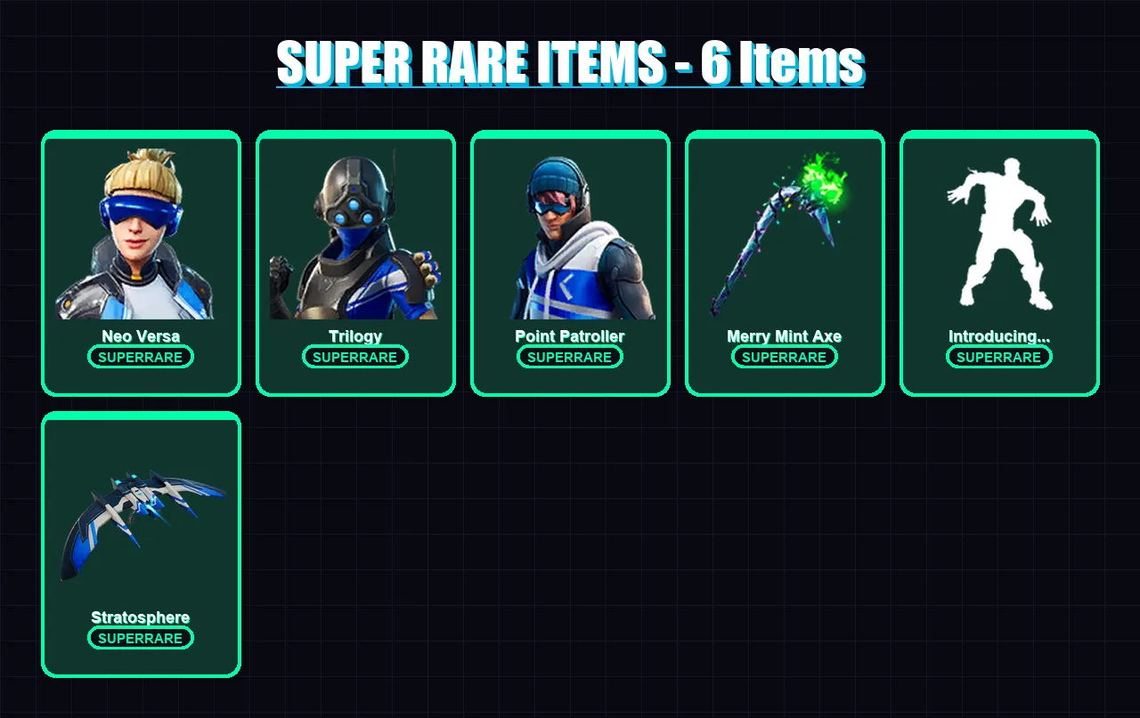 [PS4/PS5/XBOX/PC] | Neo Versa | Trilogy | Point Patroller | Deadpool | Frozen Love Ranger | 33 skin | 22 pickaxe | 29 emote | 23 glider | Lv388
