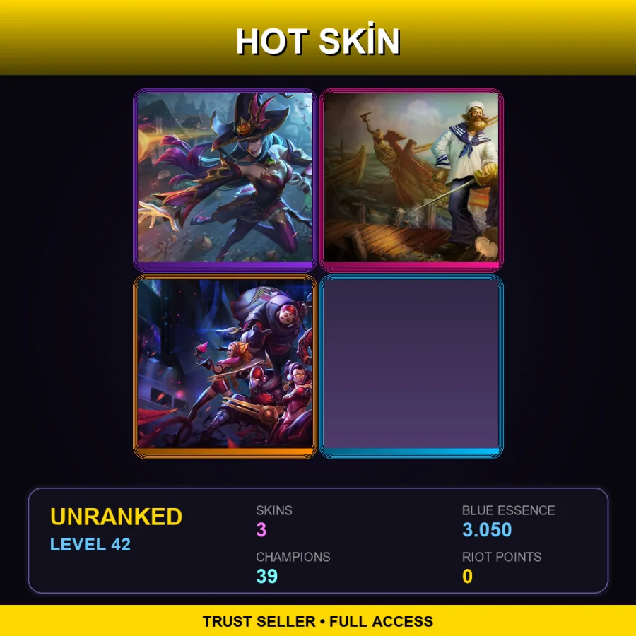 EUW | Lv42 | Unranked | 3 Skin | 39 Champ