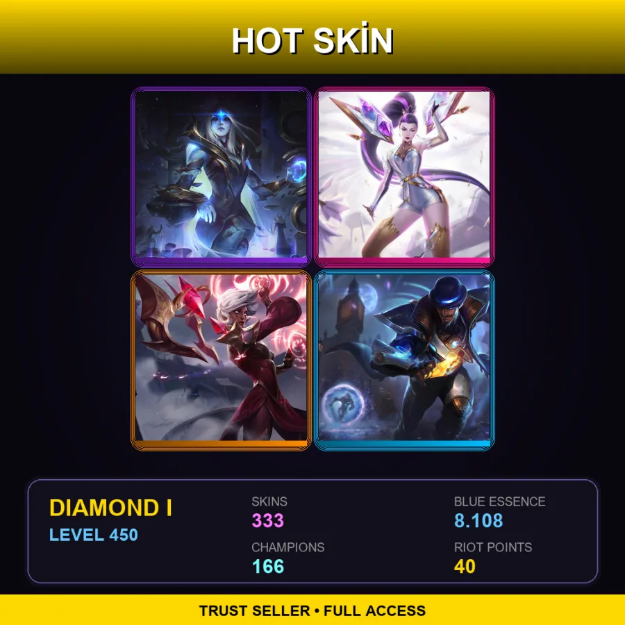 LAN | Lv450 | Diamond I | 333 Skin | 166 Champ