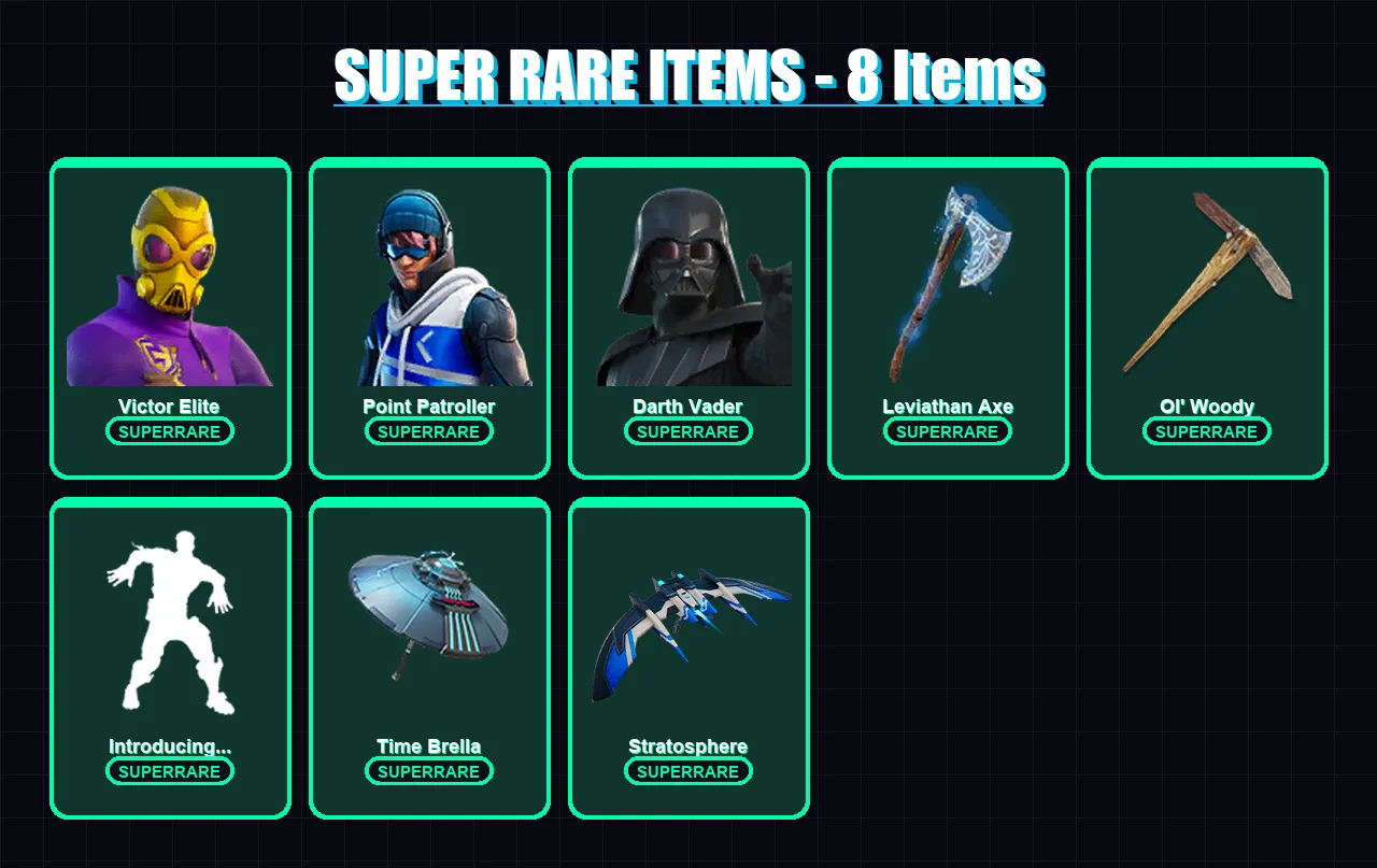 [PC/PSN] | Victor Elite | Point Patroller | Darth Vader | Nezumi | Torin | 228 skin | 216 pickaxe | 195 emote | 140 glider | Lv2178 — Fortnite account