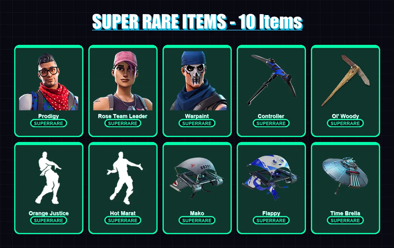 [PC/XBOX] | Prodigy | Rose Team Leader | Warpaint | Midas | Carbide | 56 skin | 71 pickaxe | 82 emote | 87 glider | Lv1332 — Fortnite account