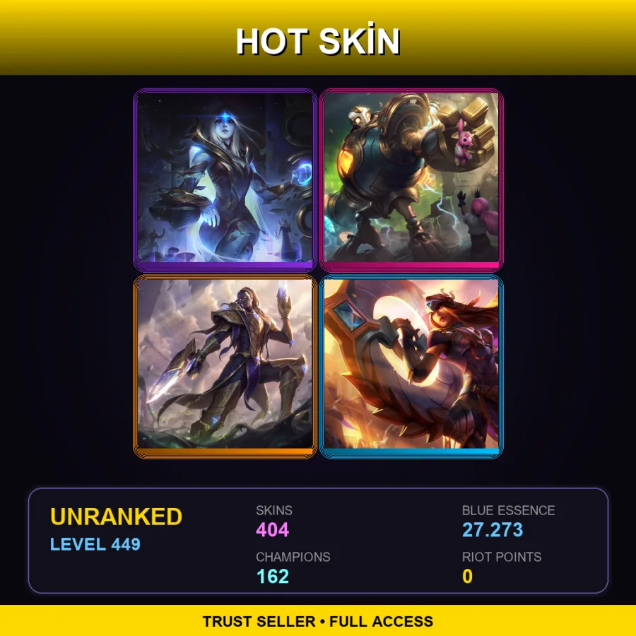 VN | Lv449 | Unranked | 404 Skin | 162 Champ