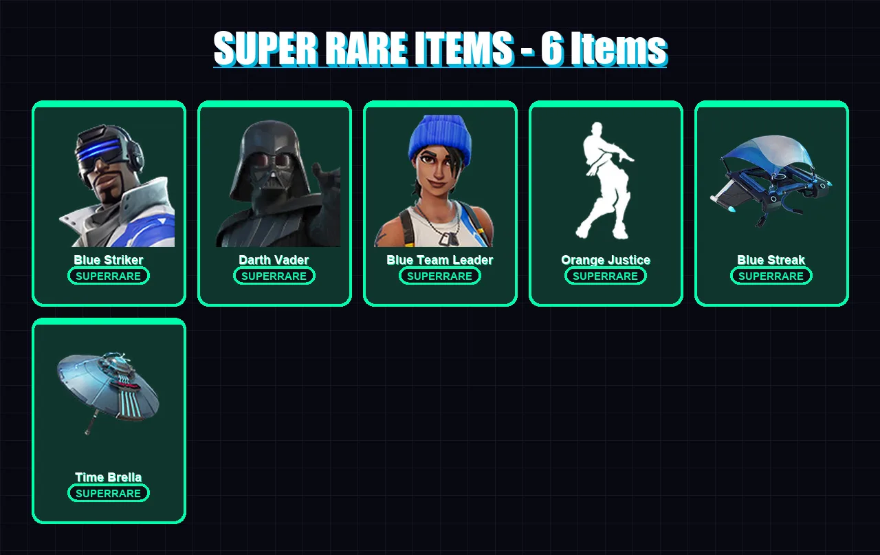 [PC/XBOX] | Blue Striker | Darth Vader | Blue Team Leader | Spectra Knight | Twyn | 97 skin | 117 pickaxe | 90 emote | 117 glider | Lv1696