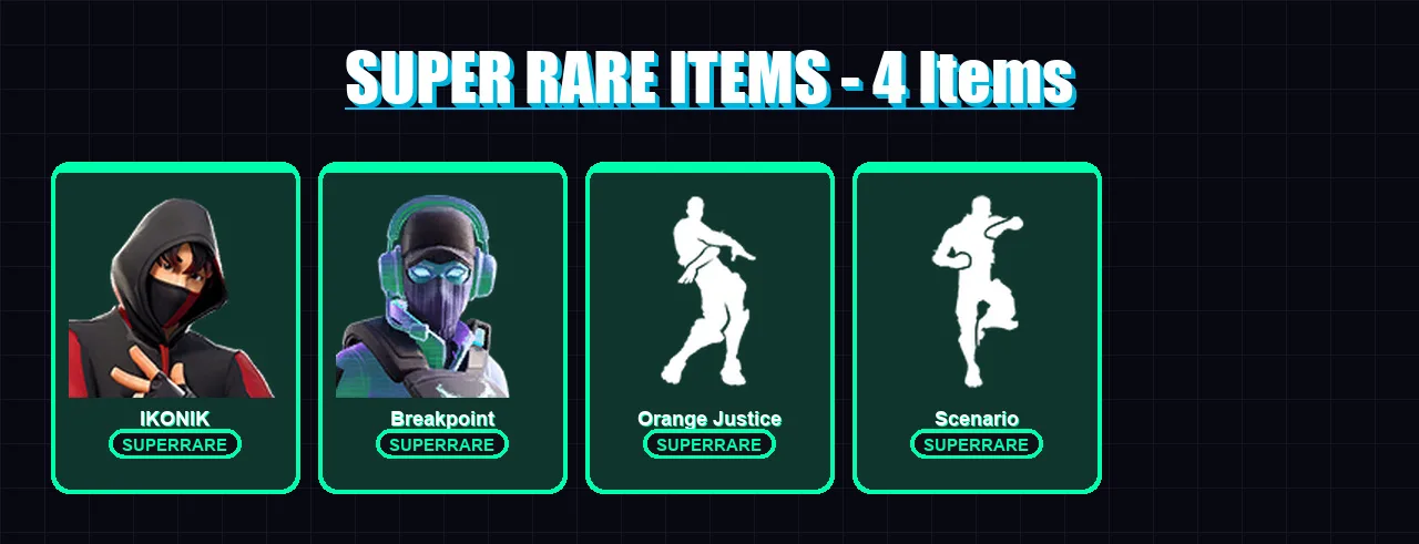 [PC/XBOX/PSN] | IKONIK | Breakpoint | Ultima Knight | Vendetta | Hybrid | 32 skin | 25 pickaxe | 35 emote | 31 glider | Lv379
