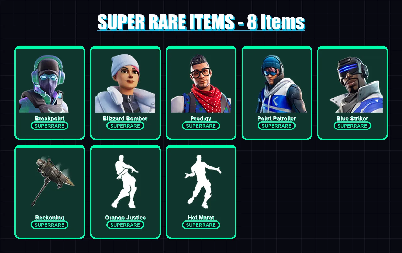[PS4/PS5/XBOX/PC] | Breakpoint | Blizzard Bomber | Prodigy | Point Patroller | Blue Striker | 99 skin | 90 pickaxe | 91 emote | 88 glider | Lv1259