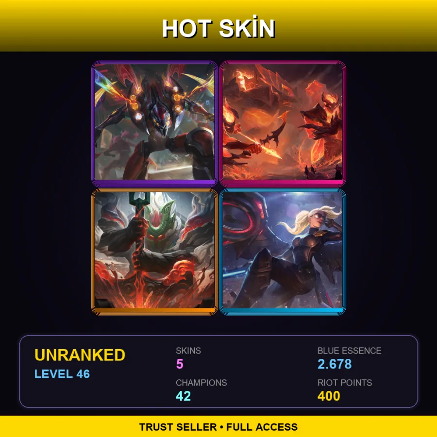 NA | Lv46 | Unranked | 5 Skin | 42 Champ