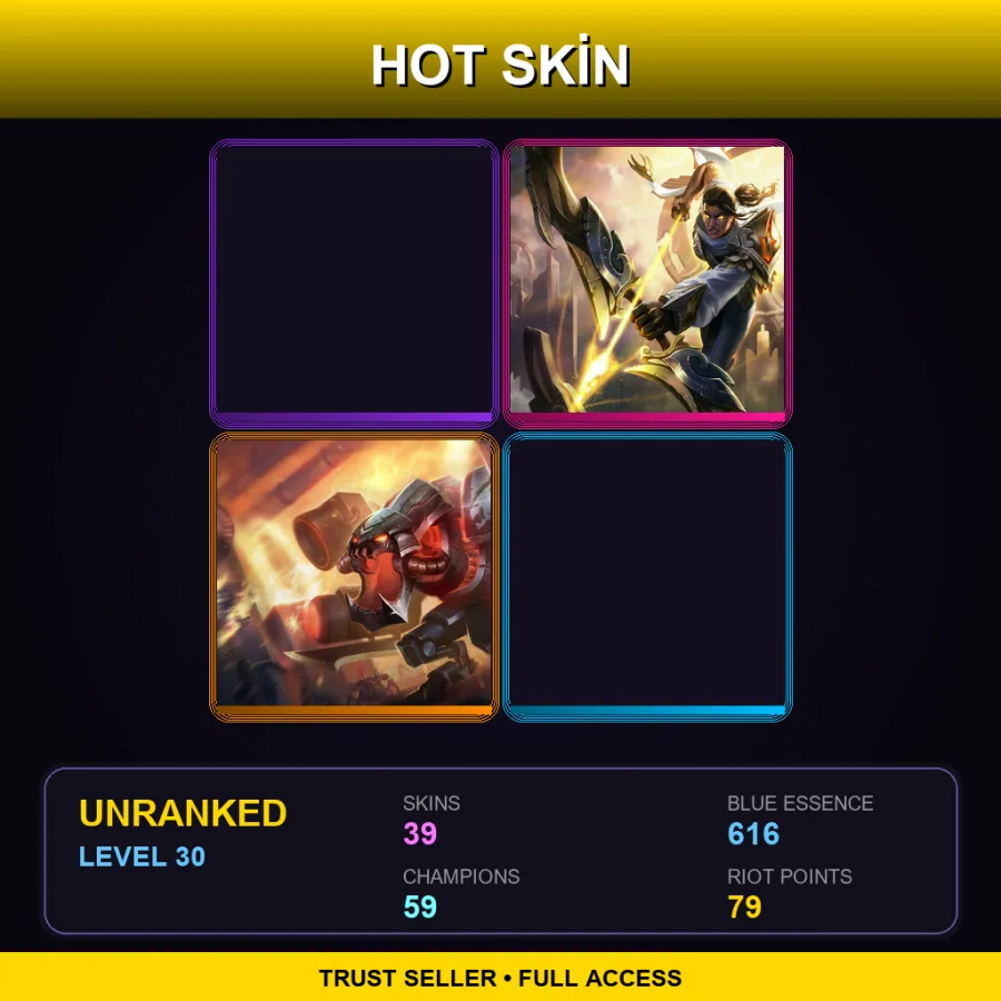 EUW | Lv30 | Unranked | 39 Skin | 59 Champ