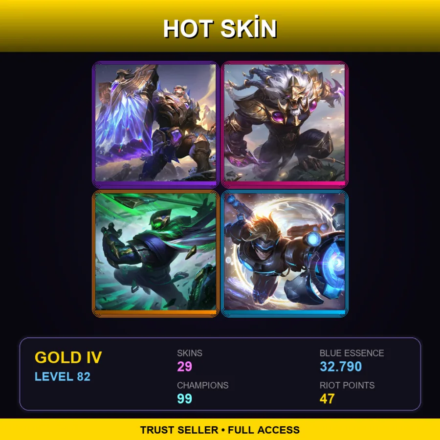 EUW | Victorious Braum | Victorious Rengar | Conqueror Jax | Pulsefire Ezreal | 29 Skin | 99 Champ | Gold IV | Lv82