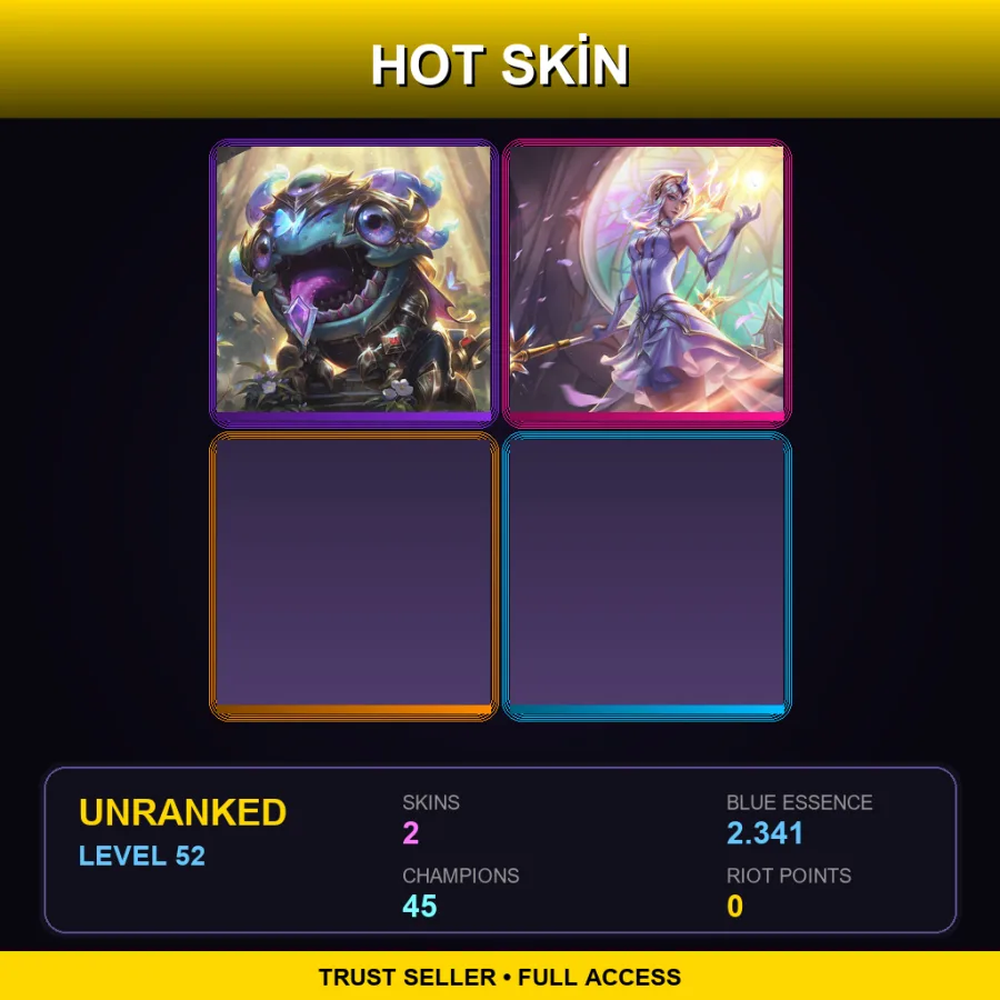 NA | Lv52 | Unranked | 2 Skin | 45 Champ — LoL account