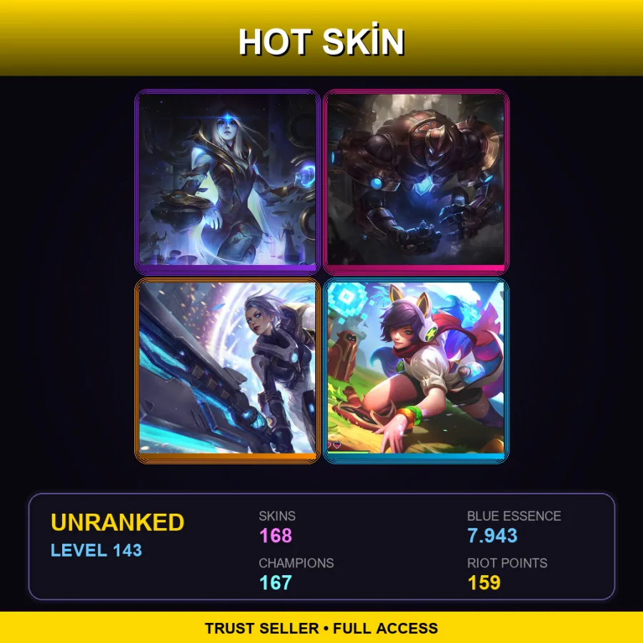 VN | Lv143 | Unranked | 168 Skin | 167 Champ