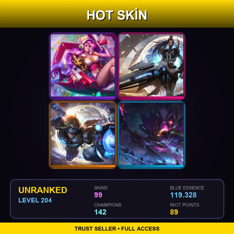LAS | Lv204 | Unranked | 99 Skin | 142 Champ — Unranked / Smurf League of Legends