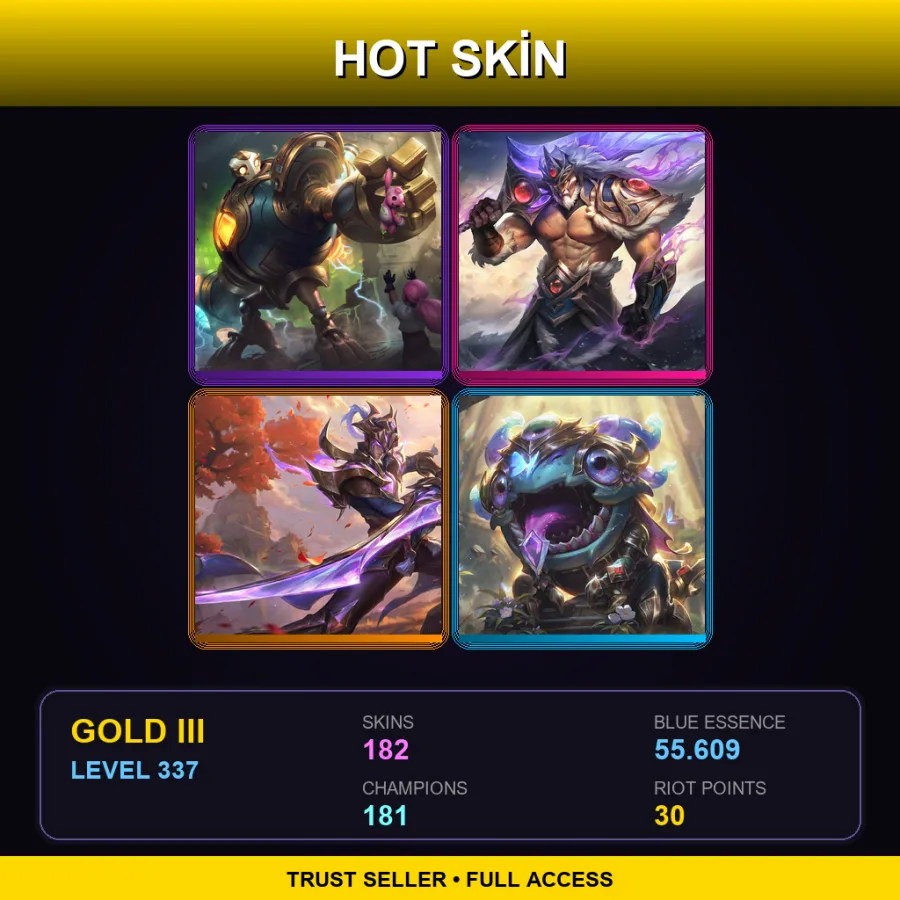 EUW | Lv337 | Gold III | 182 Skin | 181 Champ