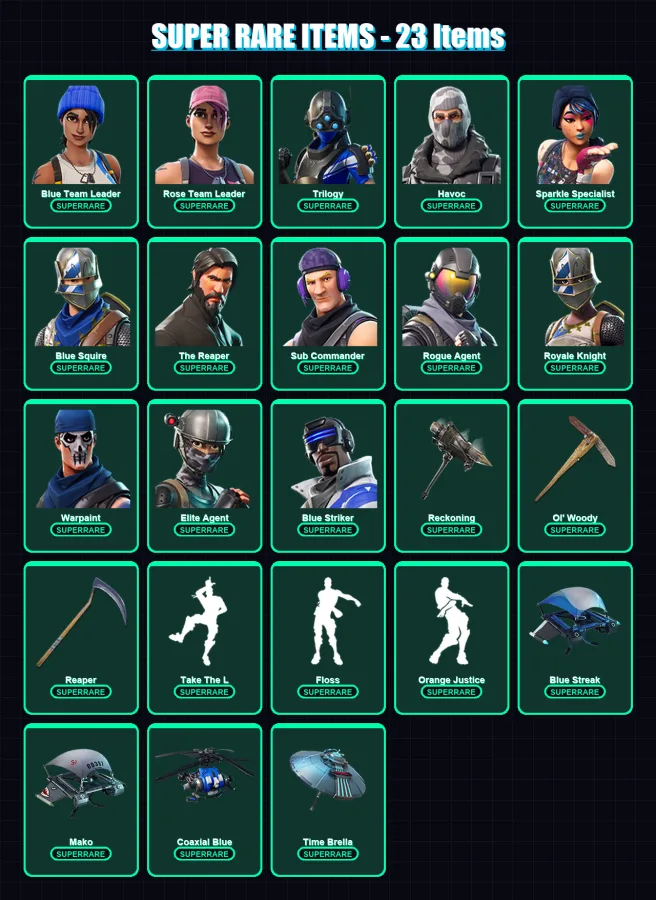 [PS4/PS5/XBOX/PC] | Blue Team Leader | Rose Team Leader | Trilogy | Havoc | Sparkle Specialist | 53 skin | 67 pickaxe | 62 emote | 83 glider | Lv126 — Fortnite account