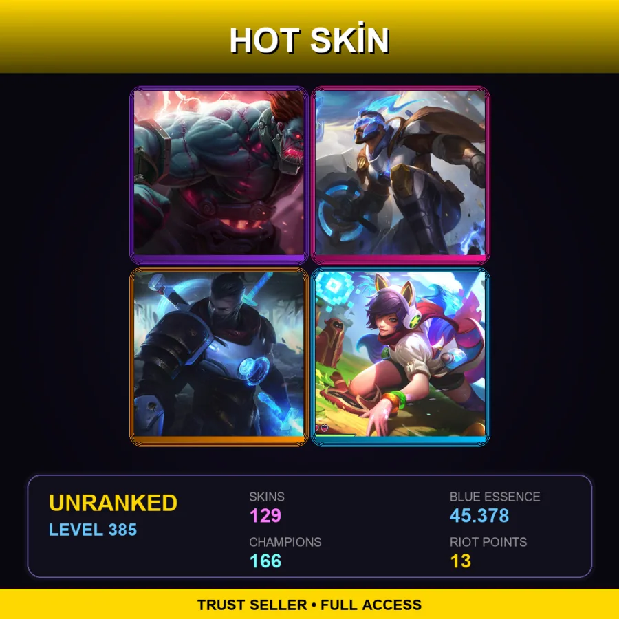 BR | Lv385 | Unranked | 129 Skin | 166 Champ