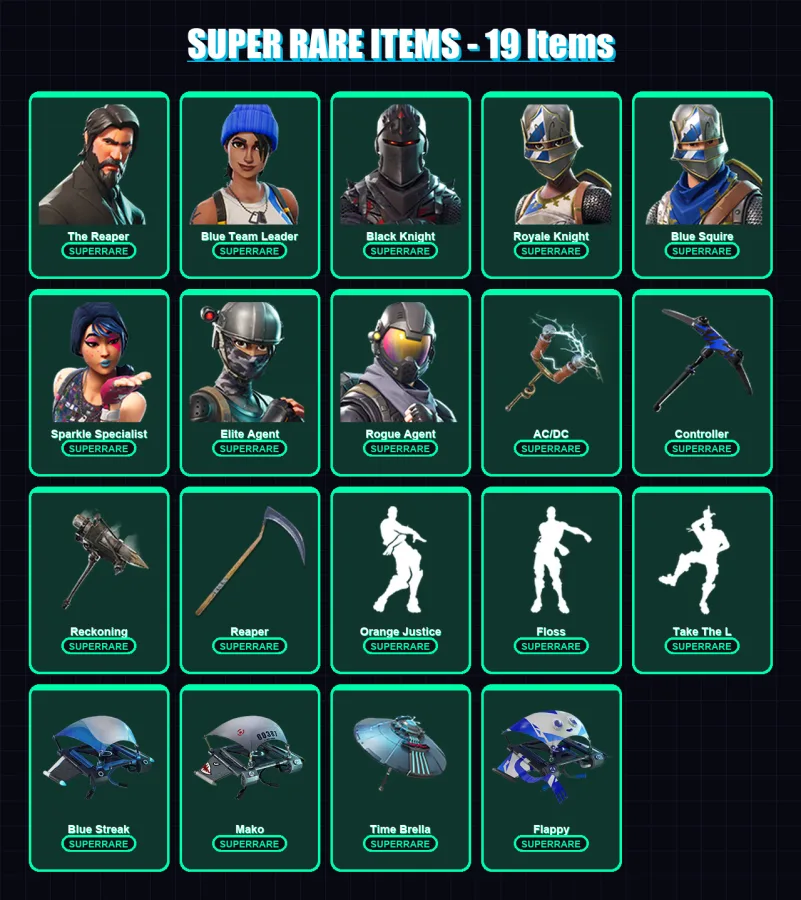 [PS4/PS5/XBOX/PC] | The Reaper | Blue Team Leader | Black Knight | 92 skin | Lv1398