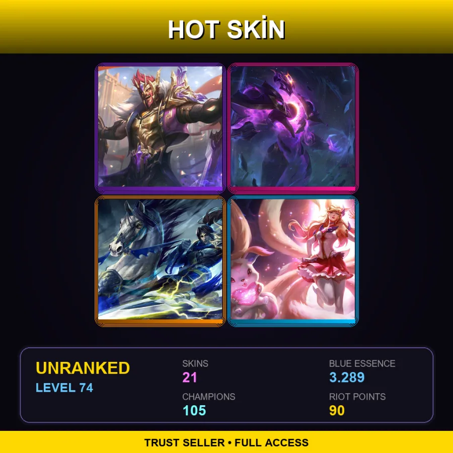 EUNE | Lv74 | Unranked | 21 Skin | 105 Champ — Deep One Kassadin