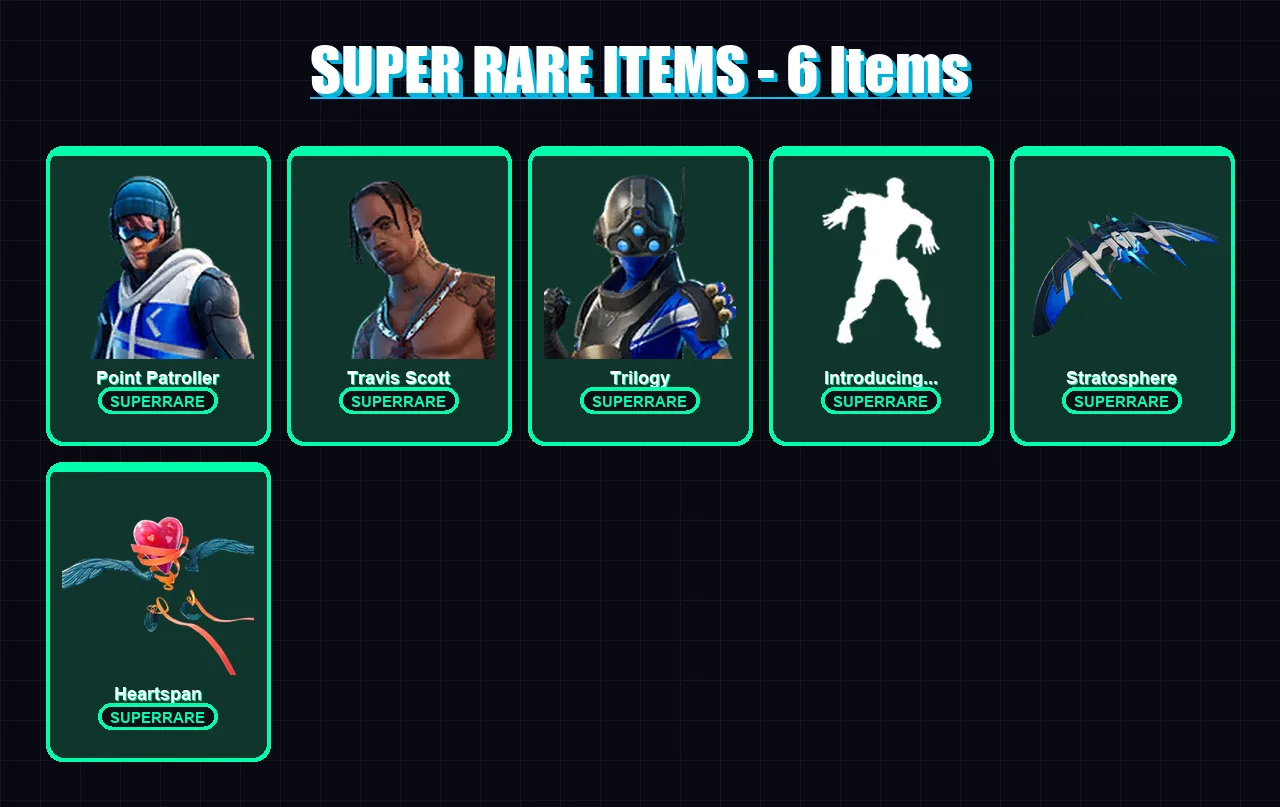 [PS4/PS5/XBOX/PC] | Point Patroller | Travis Scott | Trilogy | Hybrid | Midas | 41 skin | 47 pickaxe | 39 emote | 48 glider | Lv650