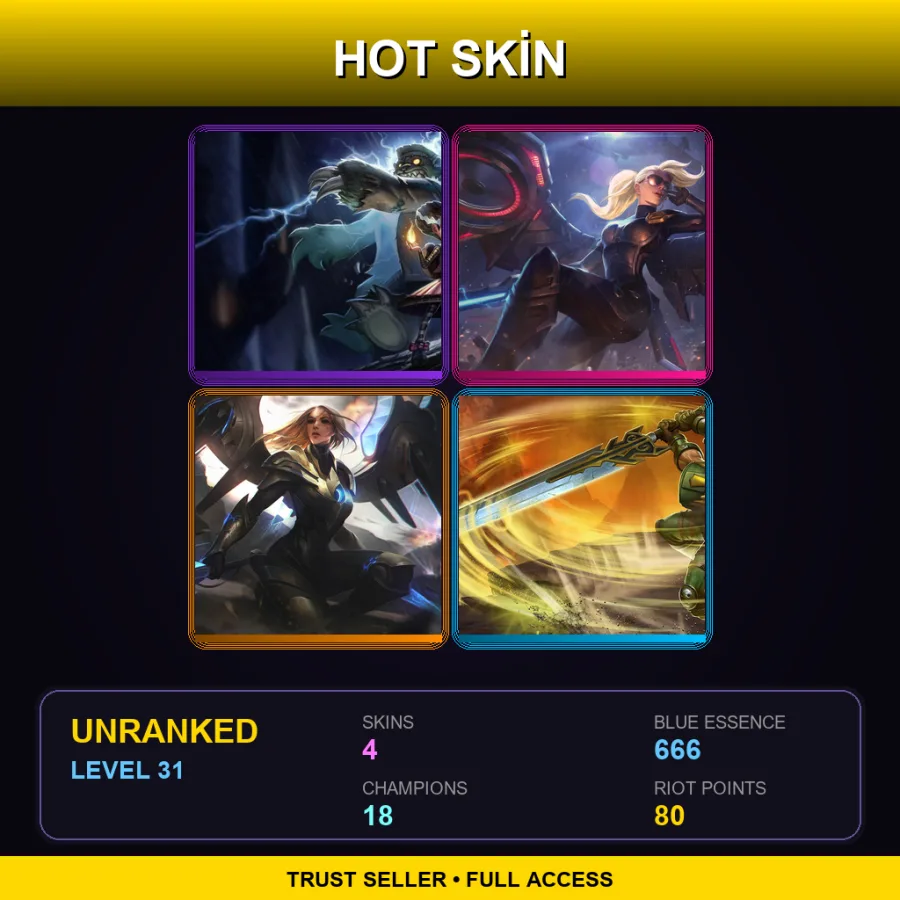 LAS | Lv31 | Unranked | 4 Skin | 18 Champ