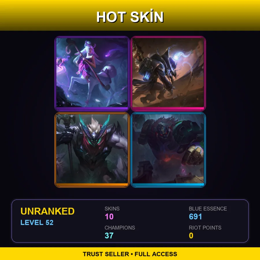 LAN | Lv52 | Unranked | 10 Skin | 37 Champ