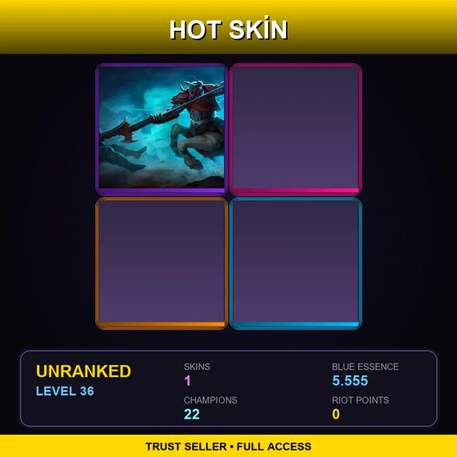 NA | Lv36 | Unranked | 1 Skin | 22 Champ — Unranked / Smurf League of Legends