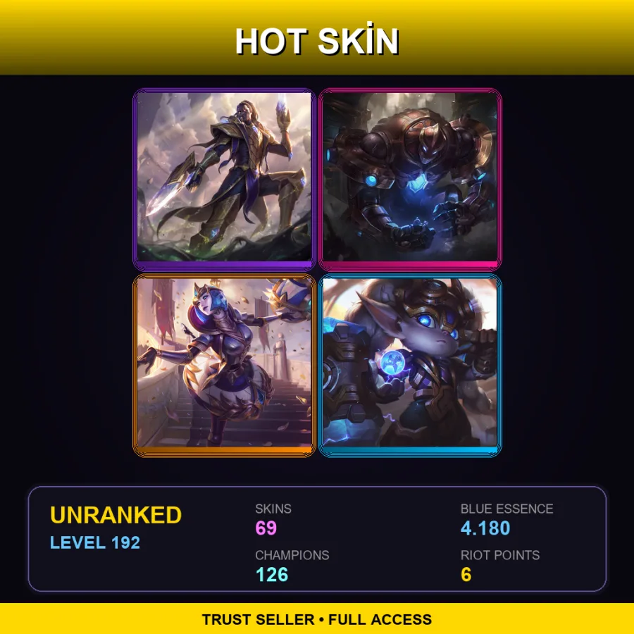 SG | Lv192 | Unranked | 69 Skin | 126 Champ